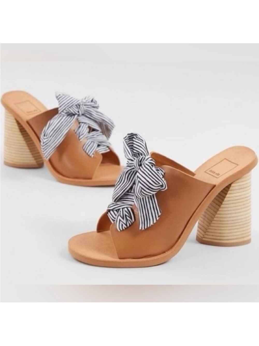 Dolce Vita Women's Tan Bow Block Heel Slide Sandals - Picture 7 of 7